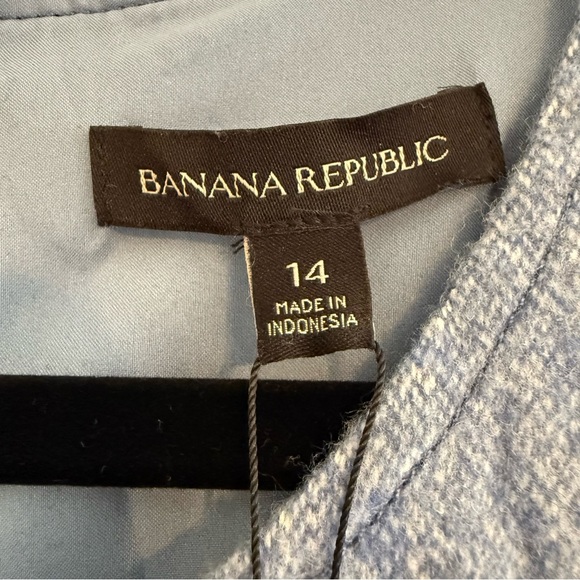 Banana Republic Italian Wool Flannel Sheath Dress Lined Blue NWT Size 14 - Picture 2 of 16